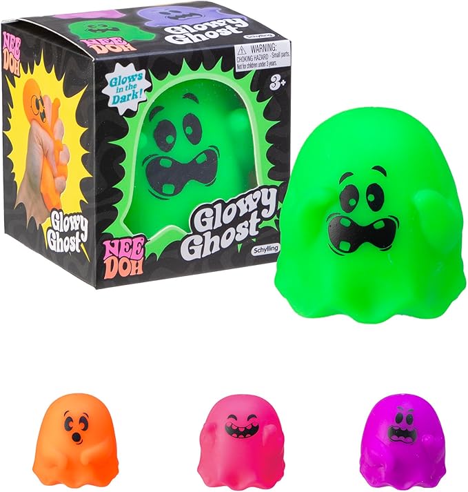 NeeDoh Groovy Ghost – Glow-in-the-Dark Halloween Squishy Fidget Toy | 6 Assorted Styles
