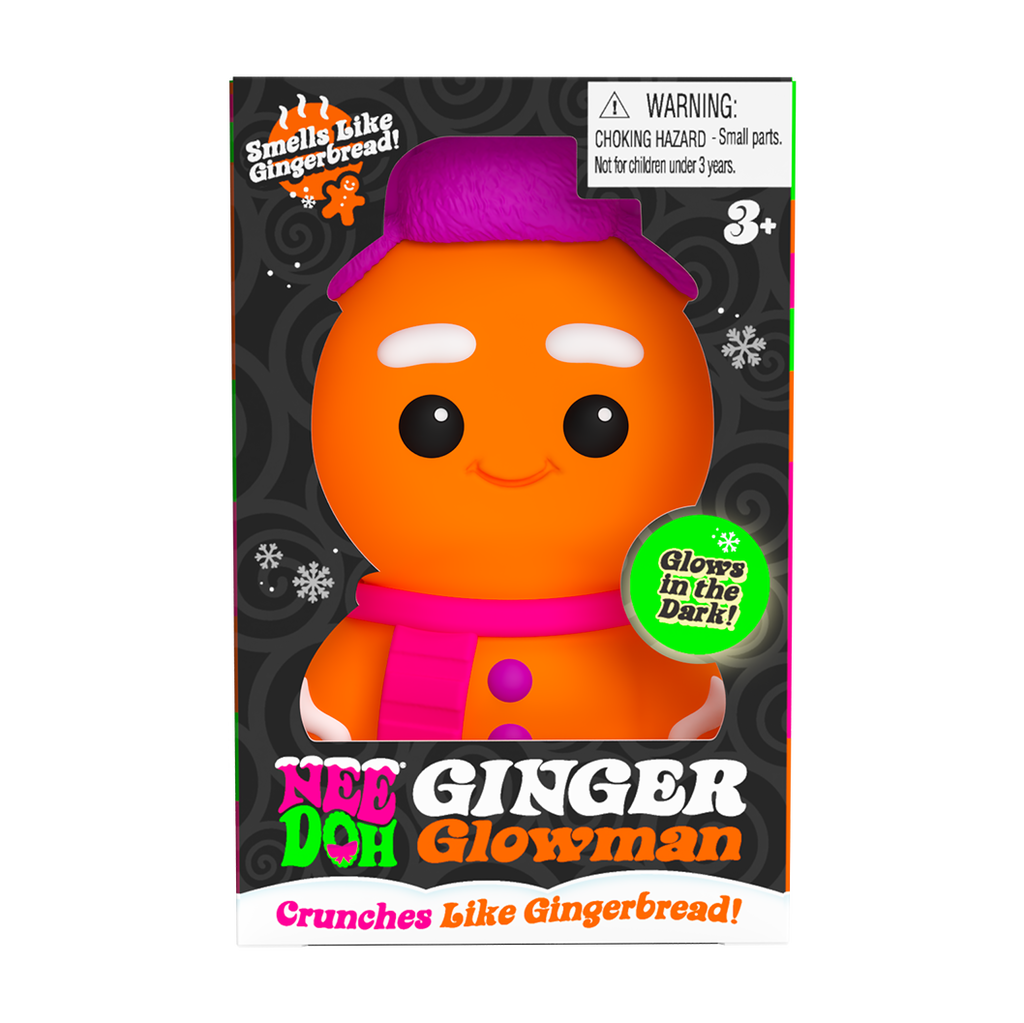 NeeDoh Ginger Glowman – Glow-in-the-Dark Crunchy Gingerbread Squishy Toy | Holiday Gift