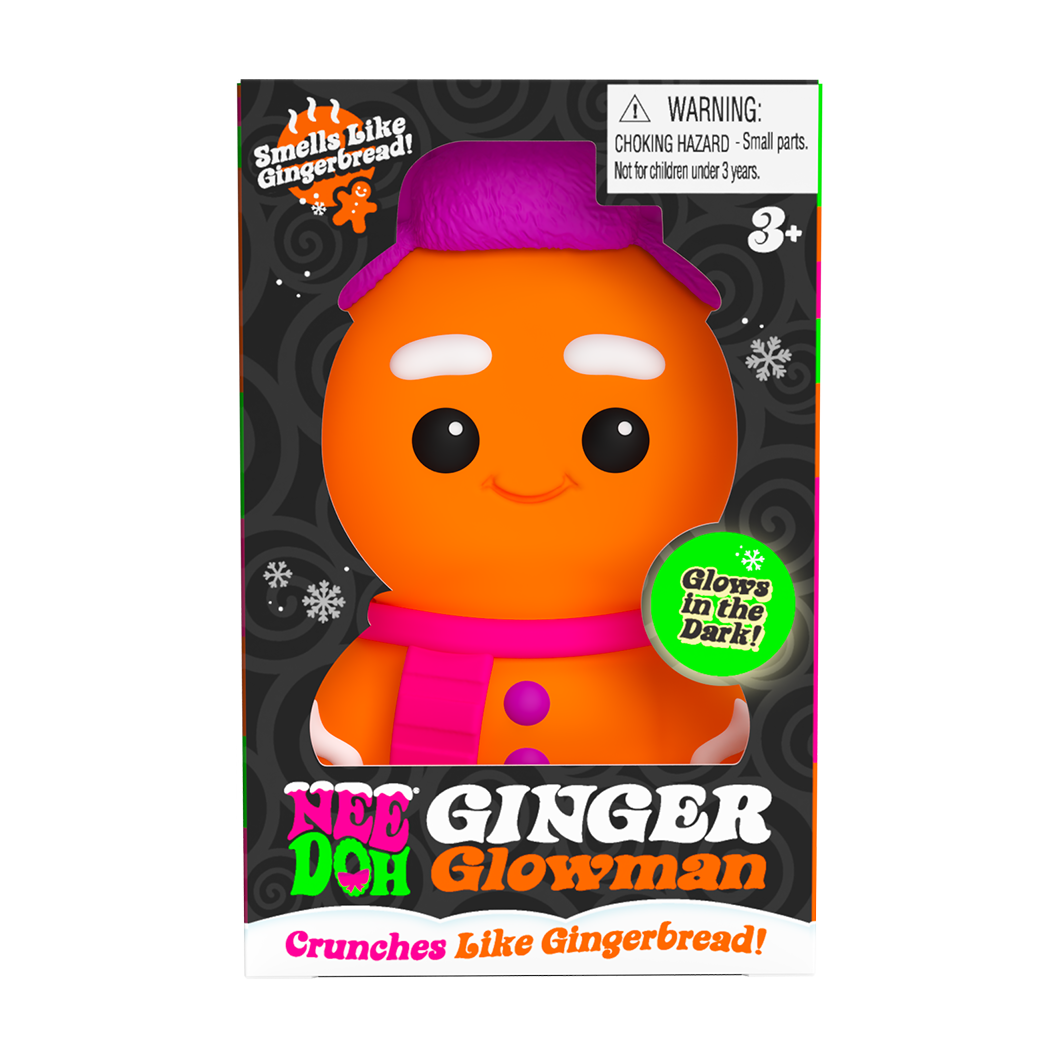 NeeDoh Ginger Glowman – Glow-in-the-Dark Crunchy Gingerbread Squishy Toy | Holiday Gift