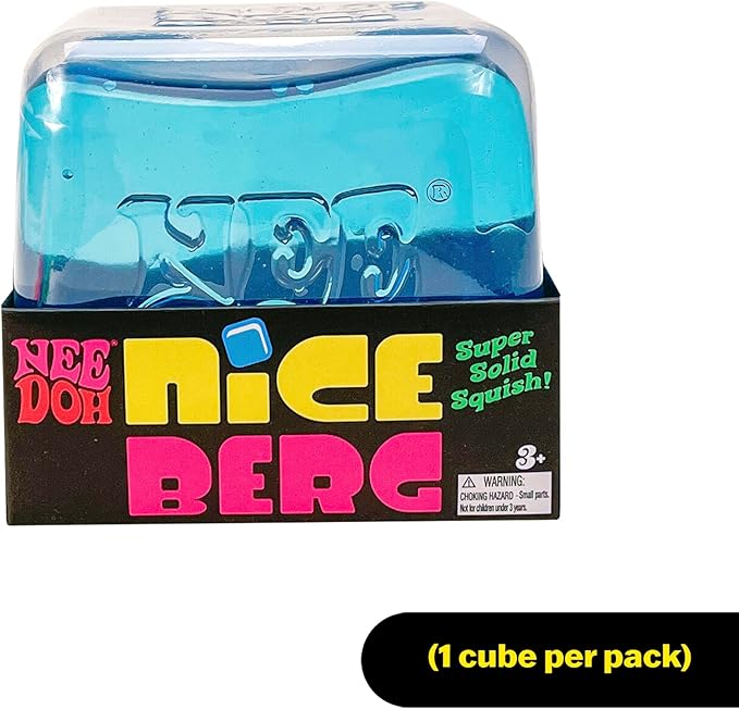 NeeDoh Nice Berg – Giant Translucent Blue Squishy Iceberg Stress & Fidget Toy | Super-Size Nice Cube