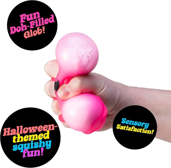 NeeDoh Groovy Ghost – Glow-in-the-Dark Halloween Squishy Fidget Toy | 6 Assorted Styles