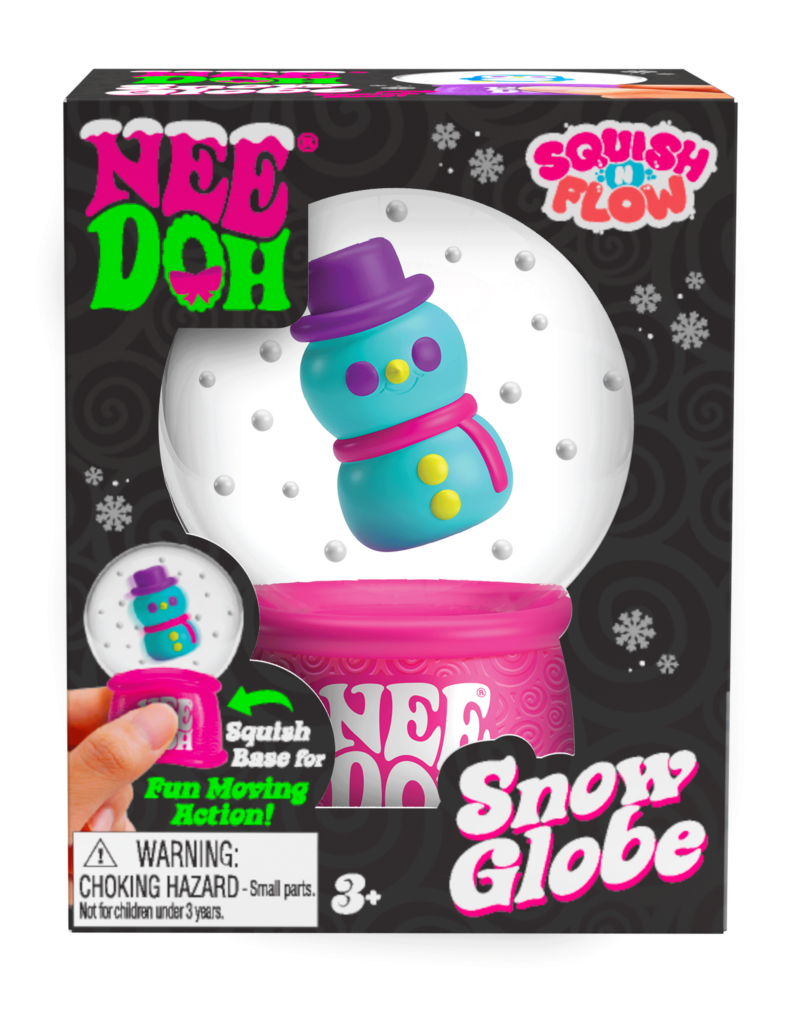 NeeDoh Squish N Flow Snow Globe – Glow-in-the-Dark Squishy Sensory Toy | Assorted Holiday Characters