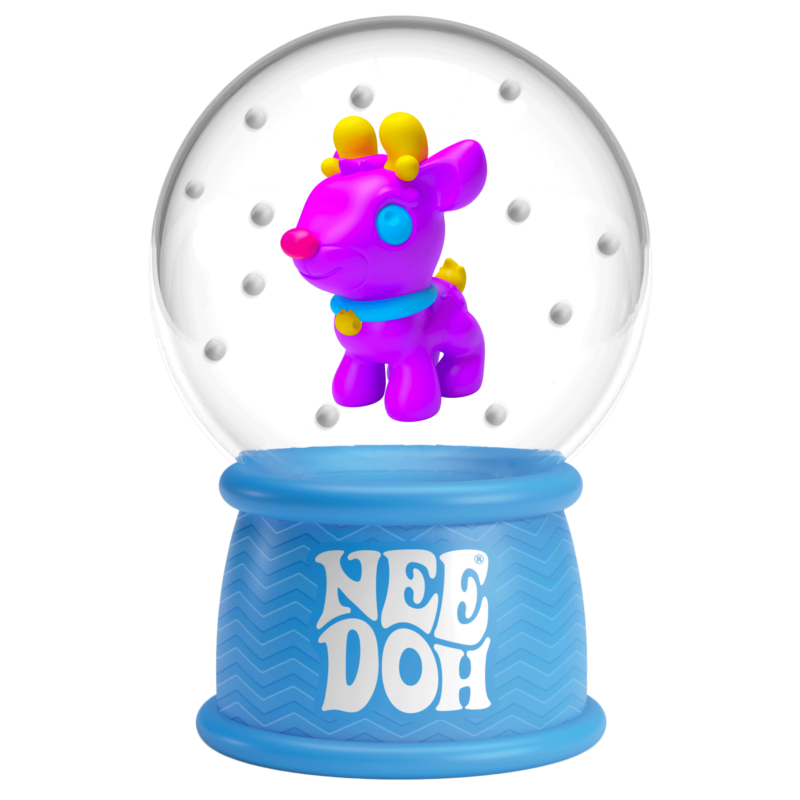 NeeDoh Squish N Flow Snow Globe – Glow-in-the-Dark Squishy Sensory Toy | Assorted Holiday Characters