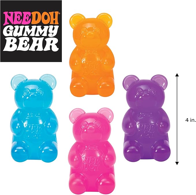 NeeDoh Gummy Bear – Giant Squishy Gummy Bear Stress & Fidget Toy | Assorted Colors