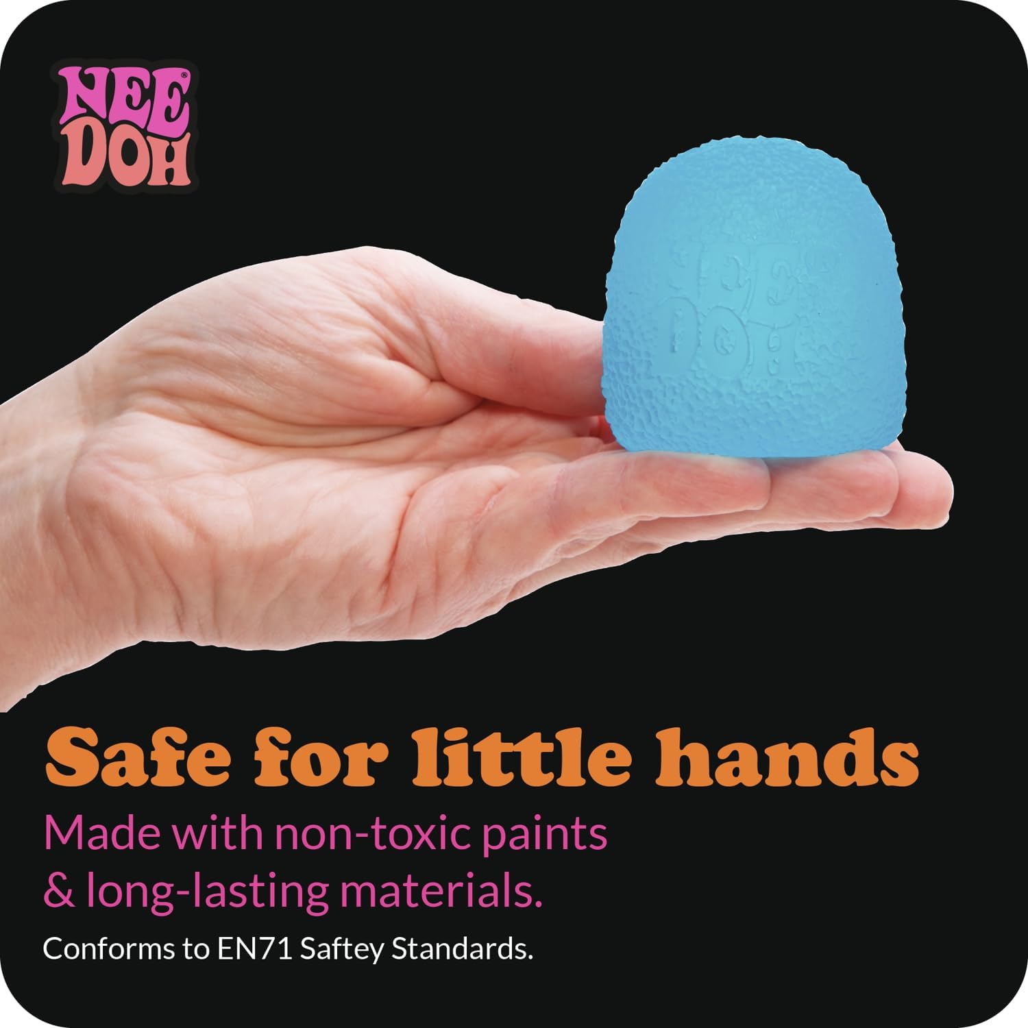 NeeDoh Nice Cube – Dual-Texture Squishy Stress & Fidget Toy | Soft Slow Squish, Firm Fast Squish
